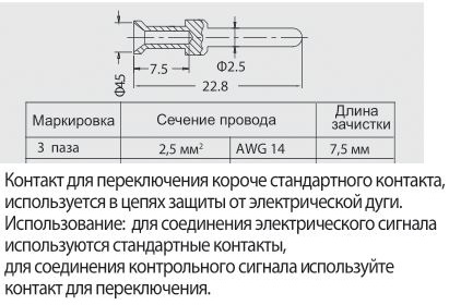 Контакт-штырь CESM-2.5R 1010191101008: Технические характеристики