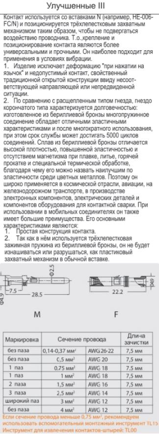 Контакт-штырь CESM-2.5/N 1010191101002: Технические характеристики
