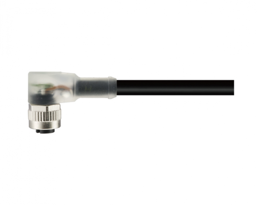 Цилиндрический соединитель-розетка с кабелем M8-F03-S-1.5-PUR-LED 1620035024043 - фото 1