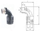 Фитинг угловой 90° M20/AD21.2 с металлической резьбой, арт. B7601120113B - фото 1