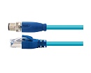 Цилиндрический соединитель-вилка/RJ45 (каб. сборка) M12-M04D-T/RJ45-T-3.0-PUR-Cat.5e - фото 1