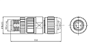 Цилиндрический соединитель-вилка M12-D, арт. B76227356720 - фото 1