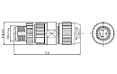 Цилиндрический соединитель-вилка M12-D, арт. B76227356721 - фото 1