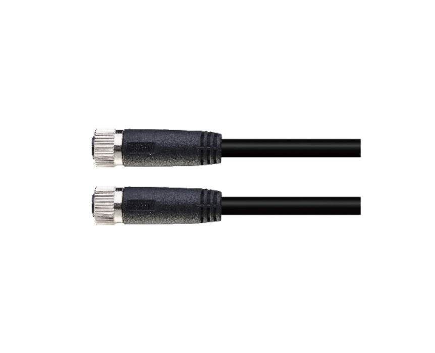 Цилиндрический соединитель-розетка/розетка (кабельная сборка) M8-F04-T/F04-T-5.0-PVC 1620044024013 - фото 1
