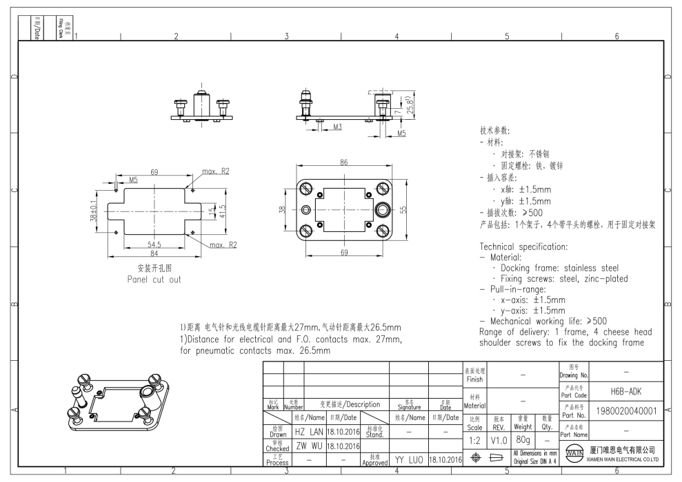 Рамка H6B-ADK 1980020040001 - фото 2