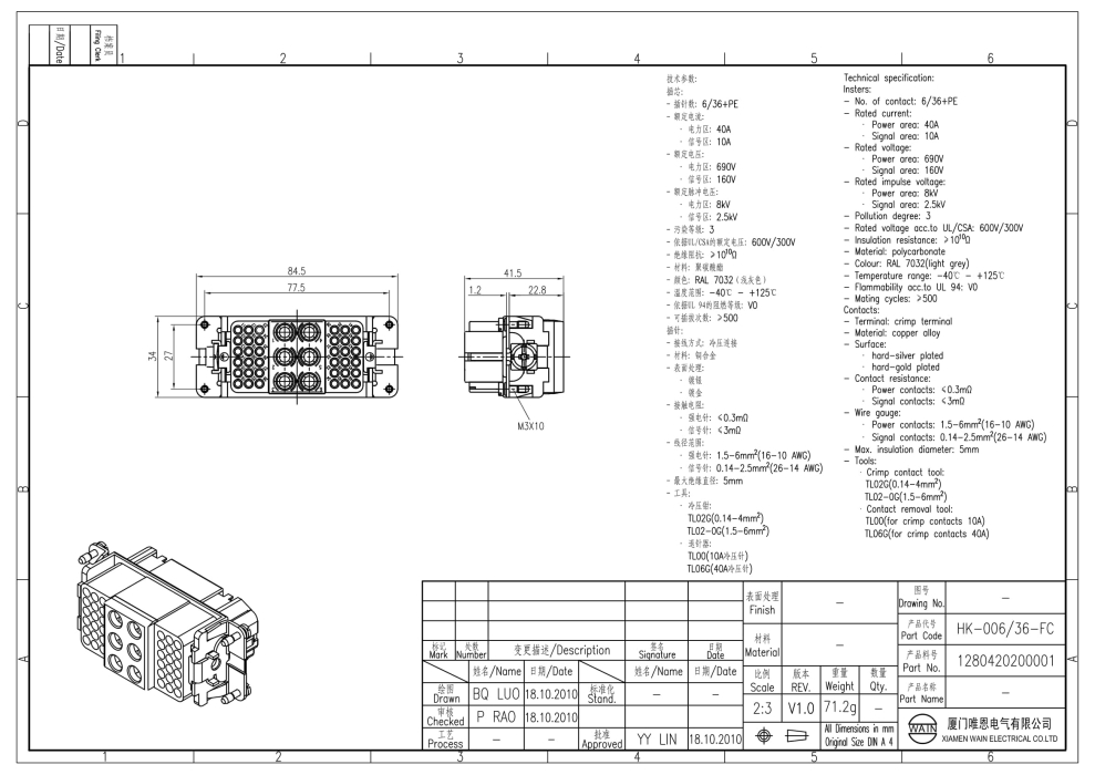 Вставка-розетка HK-006/36-FC 1280420200001 - фото 2