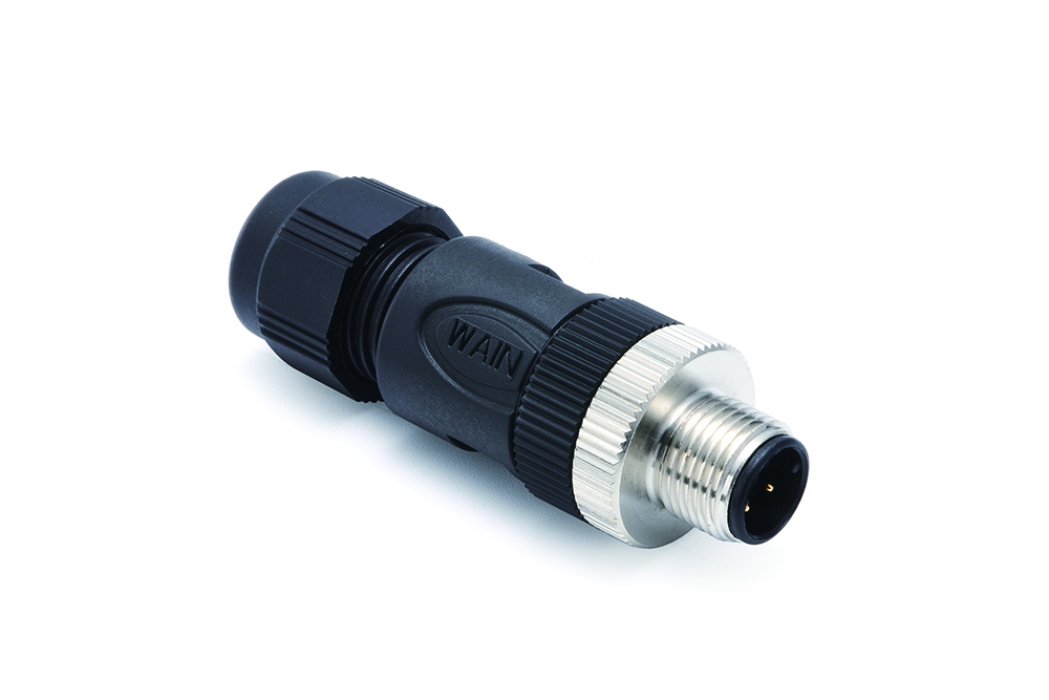 Цилиндрический соединитель-вилка M12-M04A-T-D8 1630044113002 - фото 1