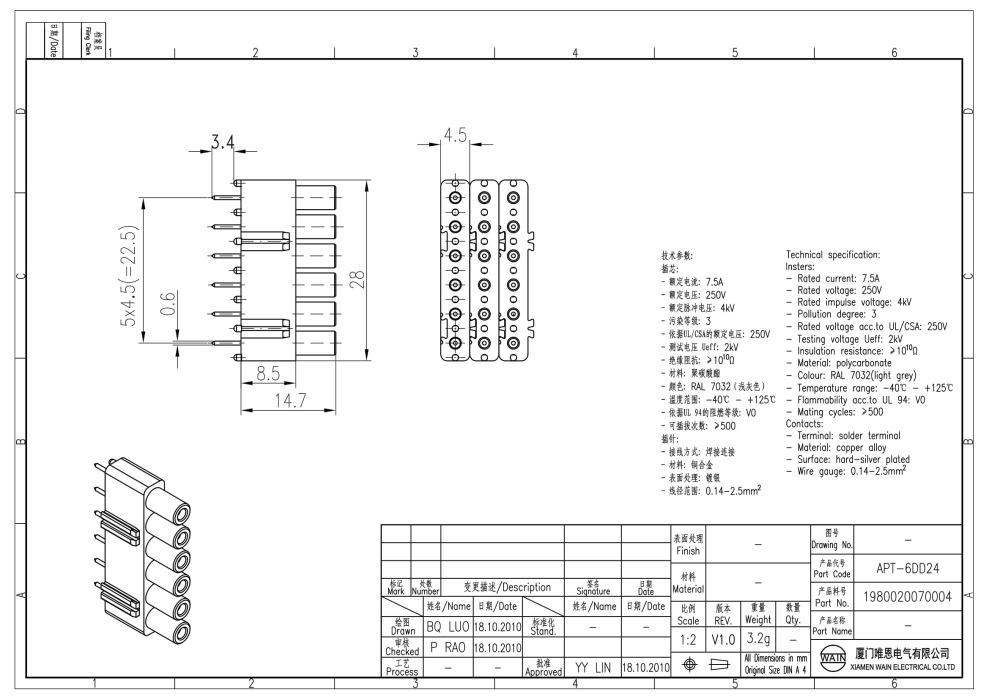 Переходник для печатных плат APT-6DD24 1980020070004 - фото 2