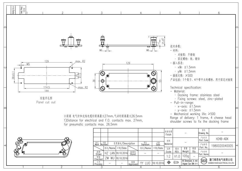 Рамка H24B-ADK 1980020040005 - фото 2
