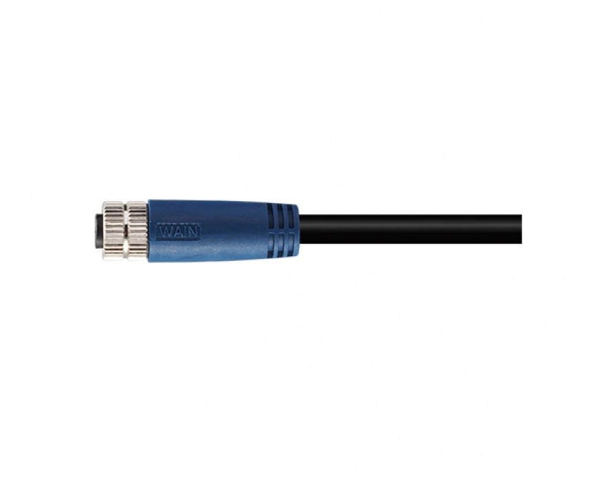 Цилиндрический соединитель-розетка с кабелем M8-F05B-T-5.0-PUR 1620054024004 - фото 1