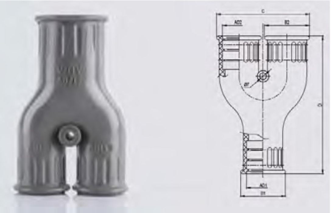 Фитинг-тройник Y-образный AD21.2/21.2x21.2, арт. B7606212150G - фото 1